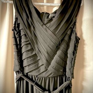 Adrianna Papell Black Pleated Jumpsuit